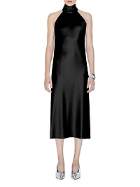 Sienna Satin Halter Midi-Dress