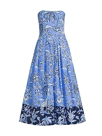 Kenni Floral Strapless Midi-Dress