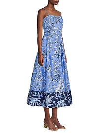Kenni Floral Strapless Midi-Dress