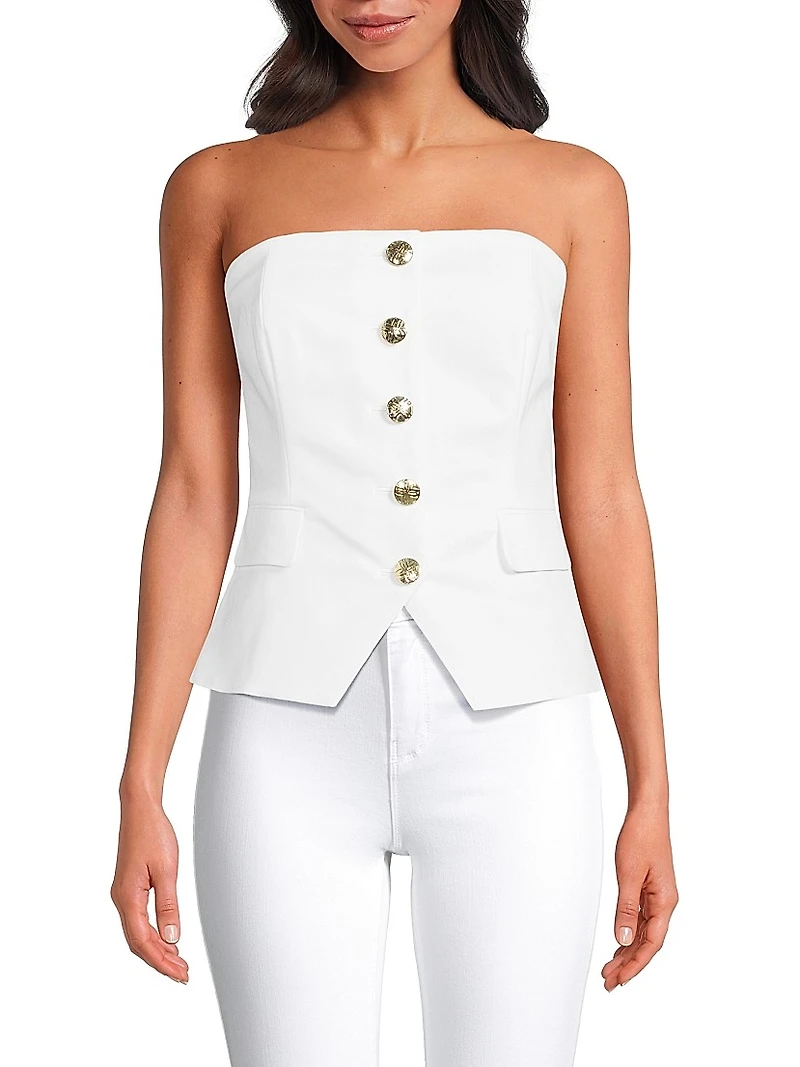 Danneel Cotton-Blend Strapless Top