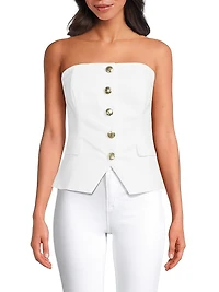 Danneel Cotton-Blend Strapless Top