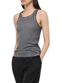 Faded Cotton Racerback Tank Top