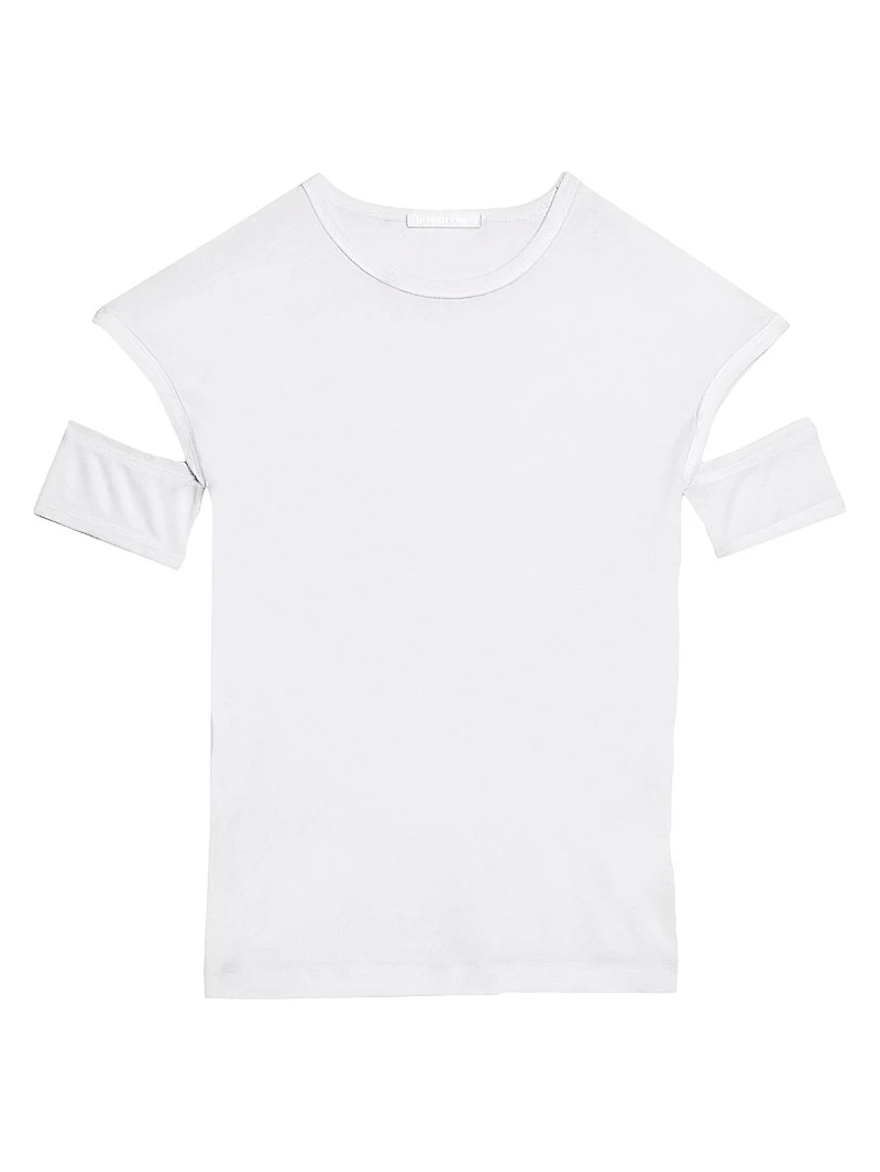 Slash Knit Short-Sleeve Top