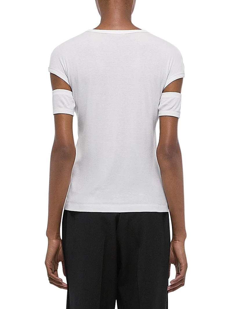 Slash Knit Short-Sleeve Top