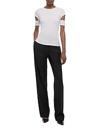 Slash Knit Short-Sleeve Top