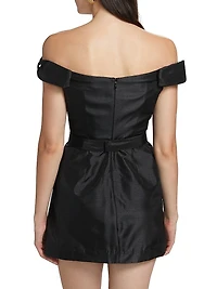 Pema Taffeta Off-The-Shoulder Minidress