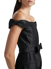 Pema Taffeta Off-The-Shoulder Minidress