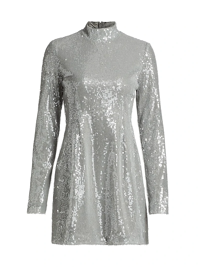 Daphne Sequin Long-Sleeve Minidress