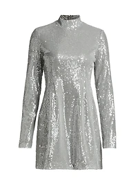 Daphne Sequin Long-Sleeve Minidress
