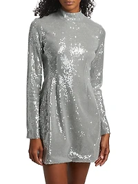 Daphne Sequin Long-Sleeve Minidress