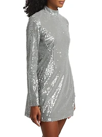 Daphne Sequin Long-Sleeve Minidress