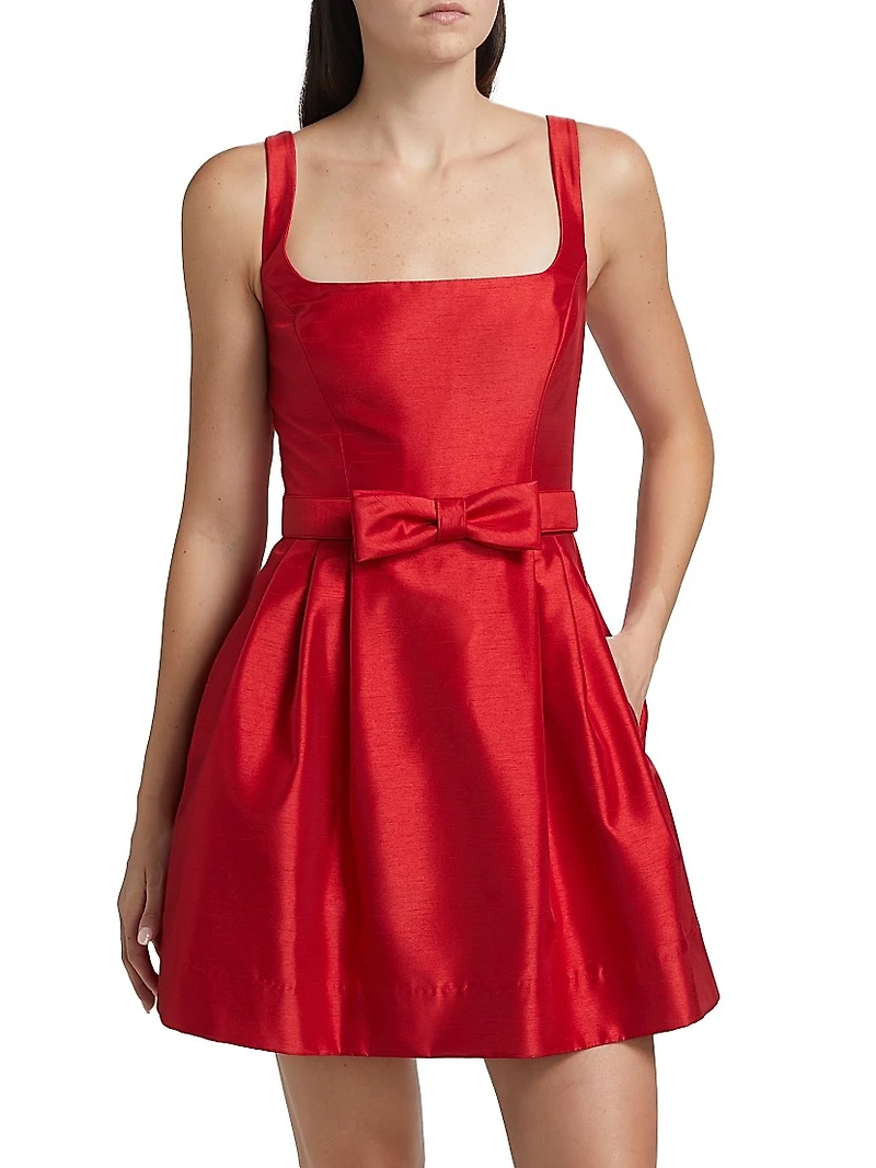 Winx Taffeta Bow-Detailed Minidress