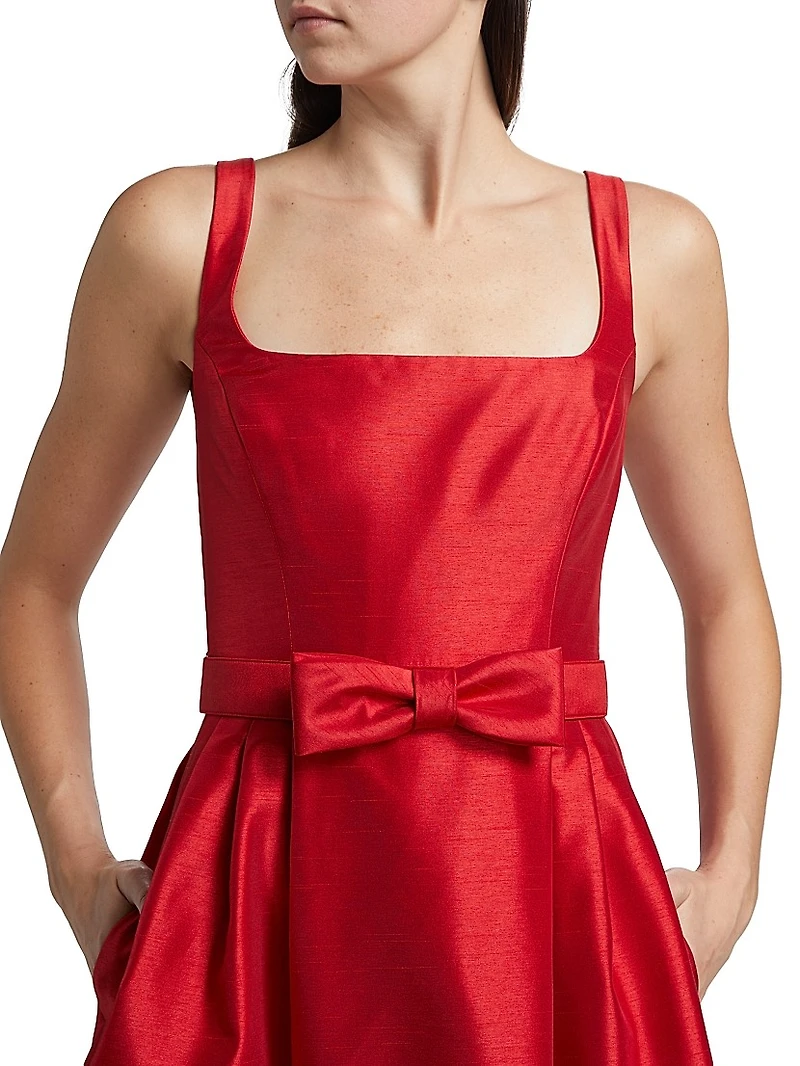 Winx Taffeta Bow-Detailed Minidress