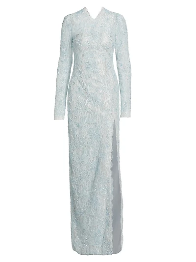 Cheryl Embroidered Tulle Gown