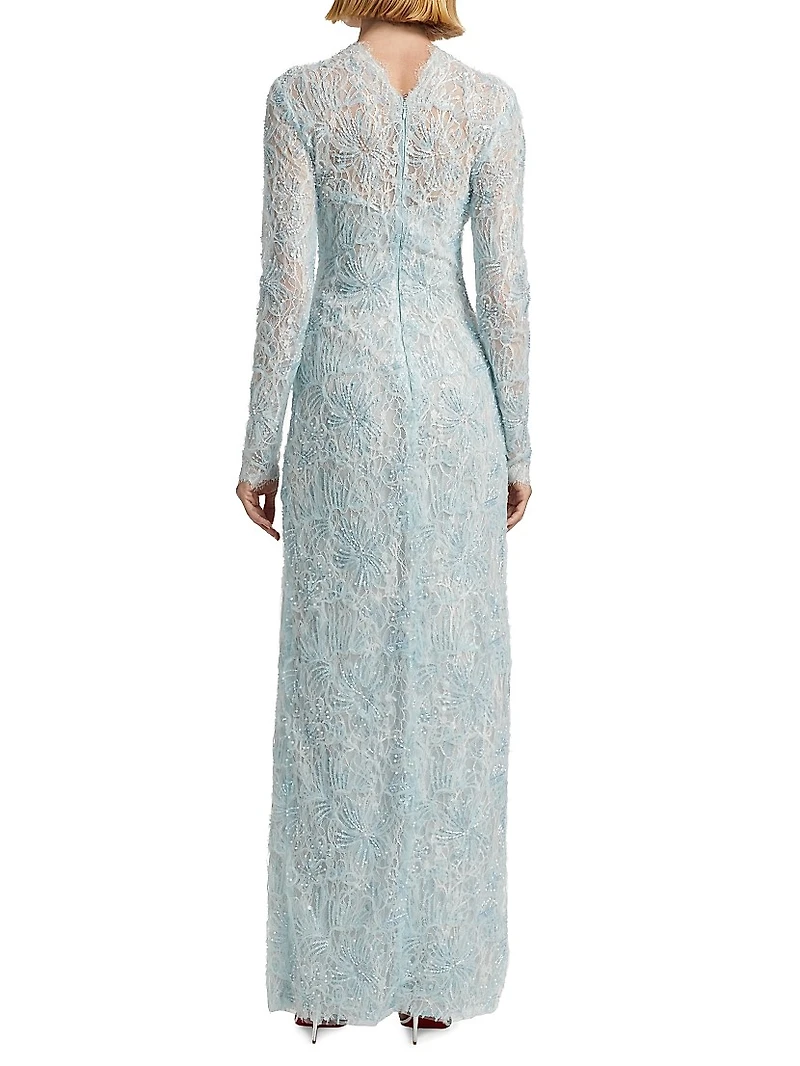 Cheryl Embroidered Tulle Gown