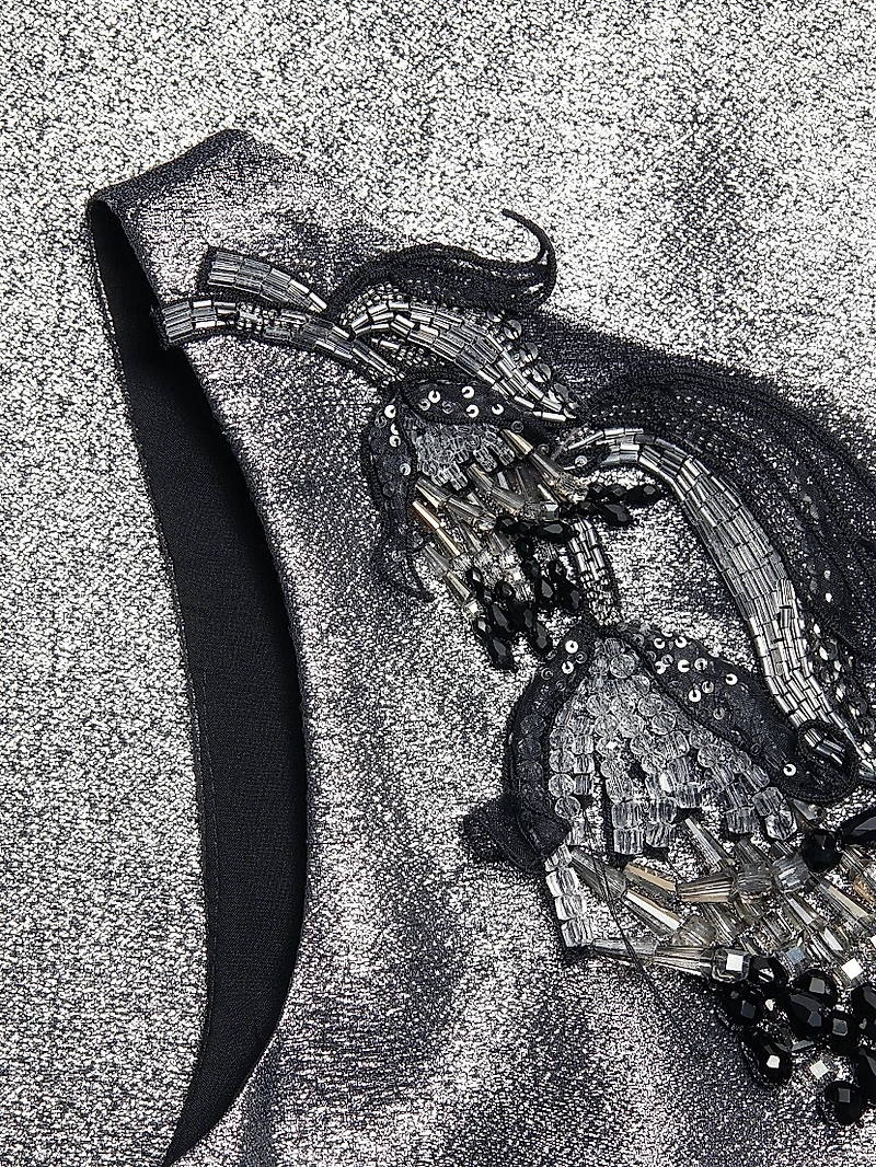 Sabina Metallic-Lamé Sleeveless Gown