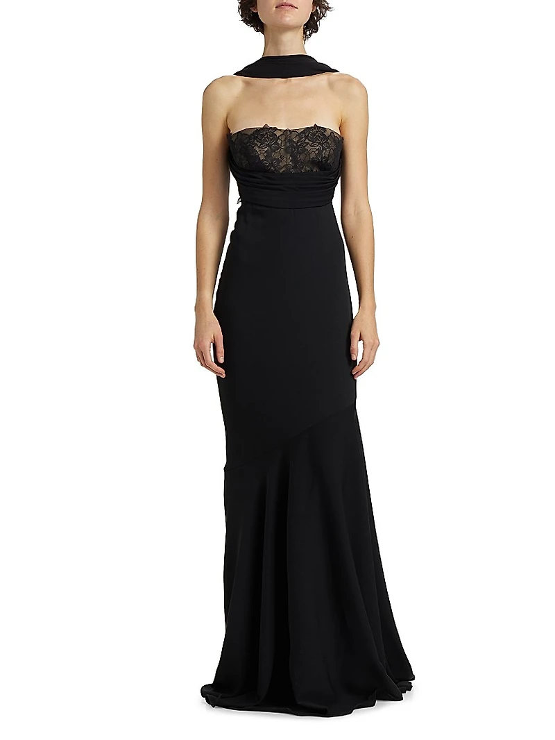 Allegra Stretch Crêpe Mermaid Gown