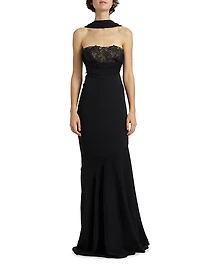 Allegra Stretch Crêpe Mermaid Gown