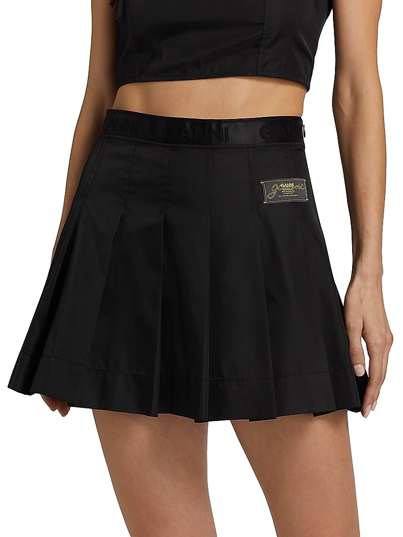 Duchesse Pleated Miniskirt