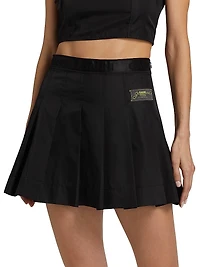 Duchesse Pleated Miniskirt