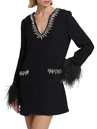 Kas Embellished Bouclé Minidress