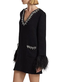 Kas Embellished Bouclé Minidress