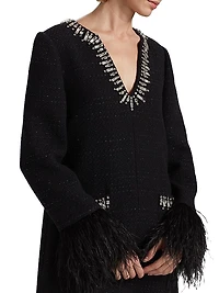 Kas Embellished Bouclé Minidress