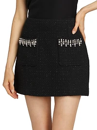 Randi Embellished Tweed Skirt
