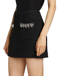 Randi Embellished Tweed Skirt