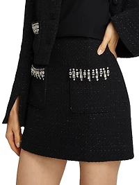 Randi Embellished Tweed Skirt