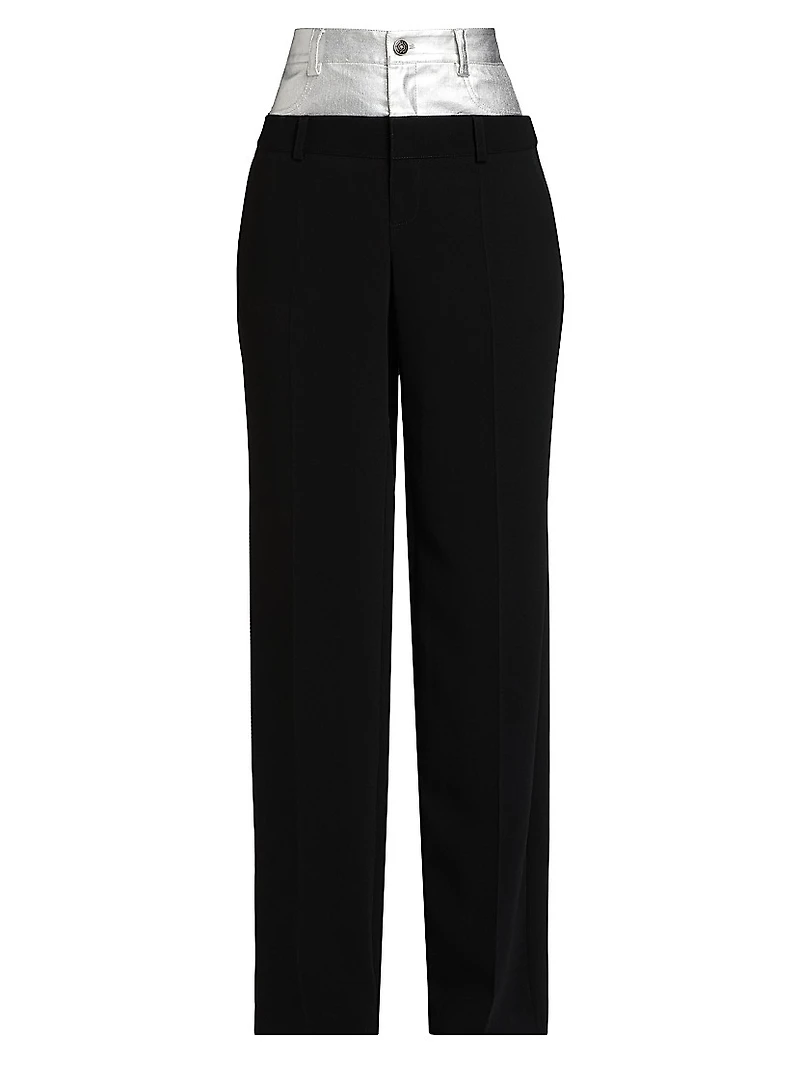 Dionne Denim & Crepe Pants