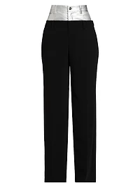 Dionne Denim & Crepe Pants