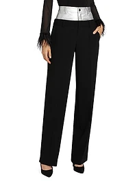 Dionne Denim & Crepe Pants