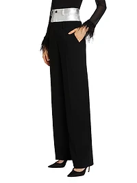 Dionne Denim & Crepe Pants