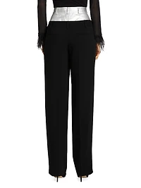 Dionne Denim & Crepe Pants