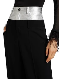 Dionne Denim & Crepe Pants