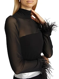 Shantel Feather-Trim Top