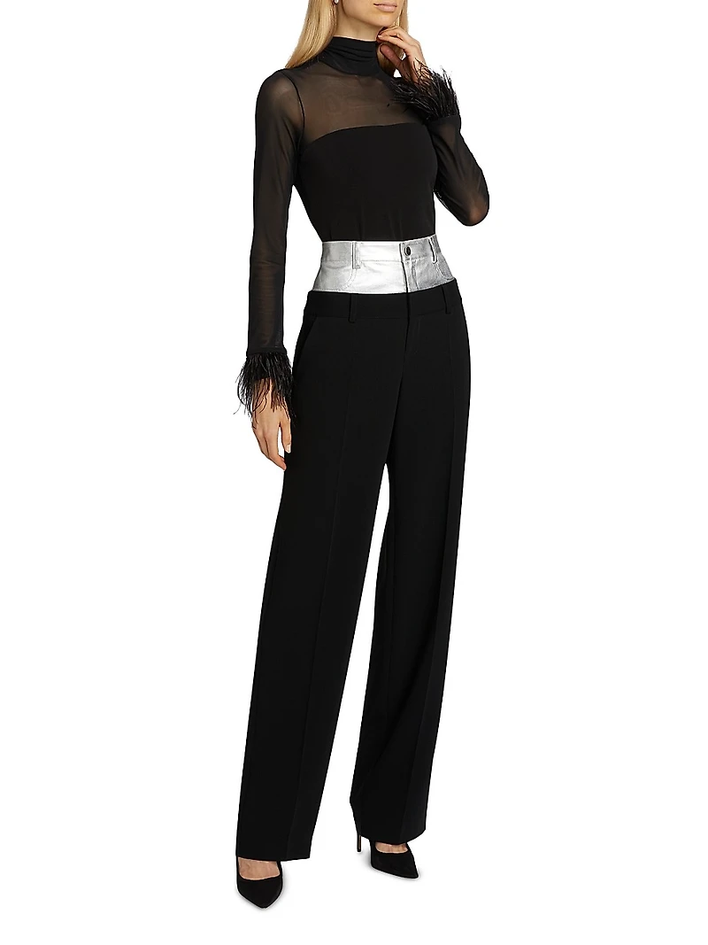 Shantel Feather-Trim Top