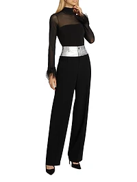 Shantel Feather-Trim Top