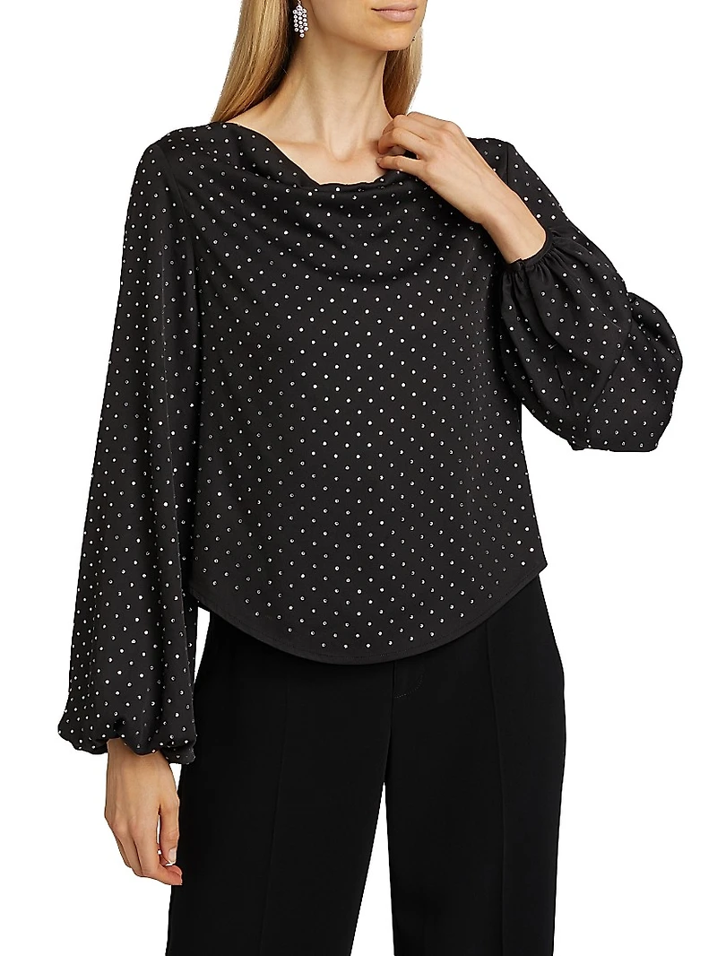 Irene Embellished Satin Top