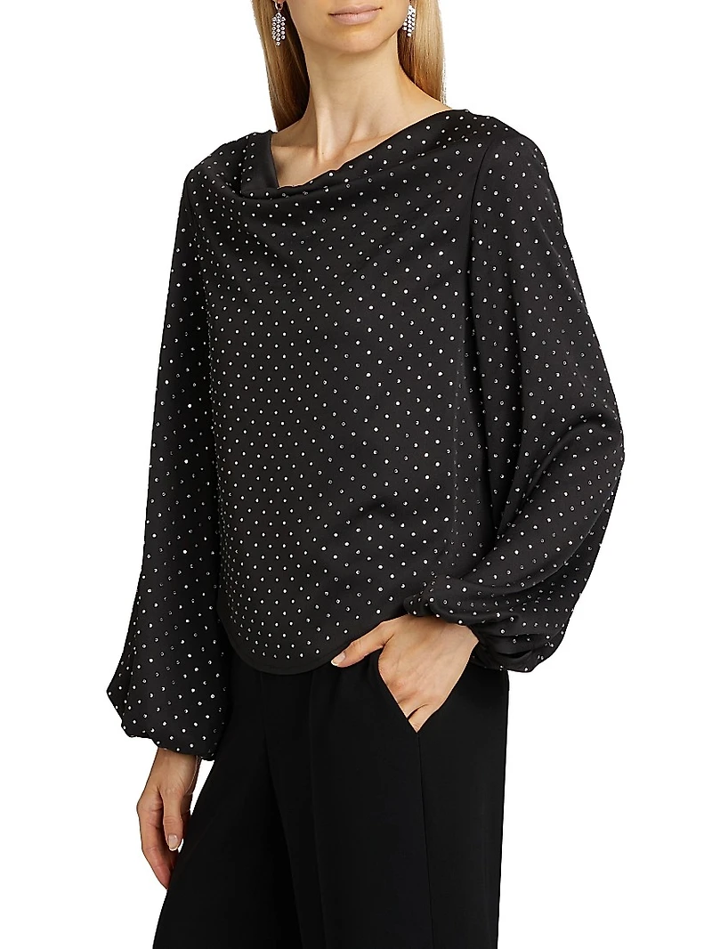 Irene Embellished Satin Top