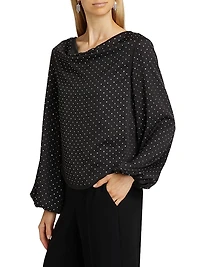 Irene Embellished Satin Top