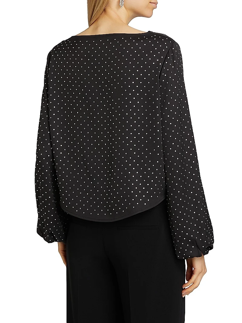 Irene Embellished Satin Top