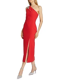 Enya Asymmetric Midi Dress