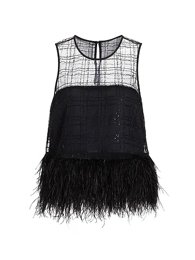 Charisse Sequined Organza Top