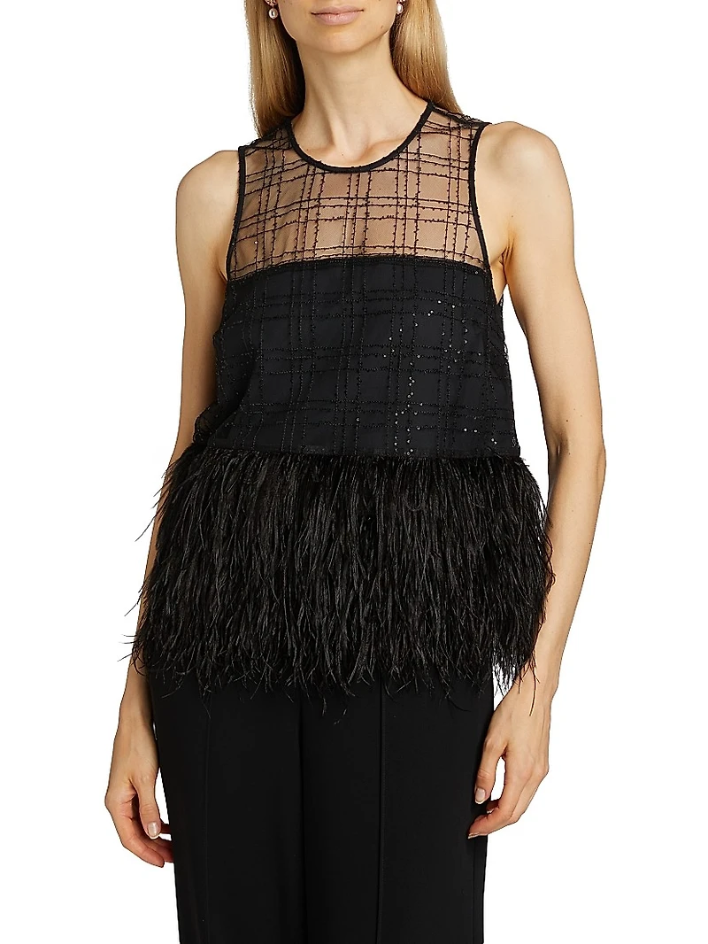 Charisse Sequined Organza Top
