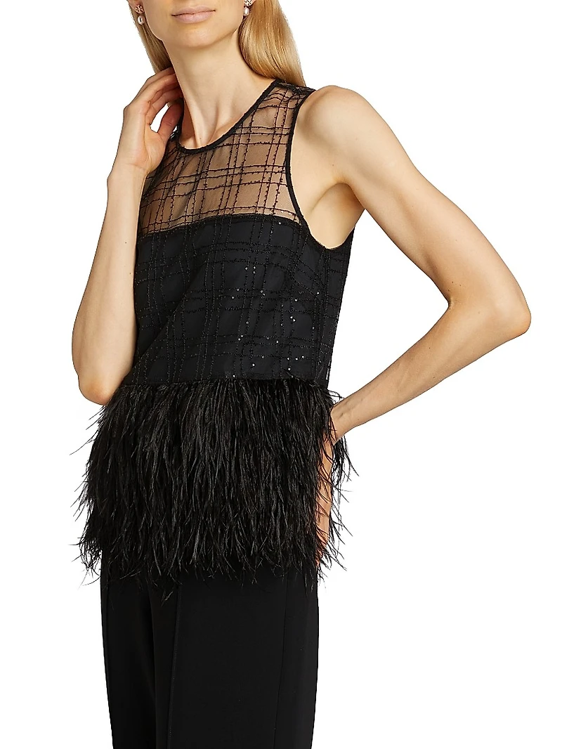 Charisse Sequined Organza Top