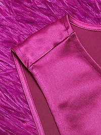 Charisse Feather-Trimmed Satin Top