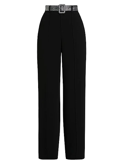 Ester Rhinestone-Belted Pants