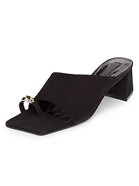 Jodie Embellished Suede Block-Heel Mules